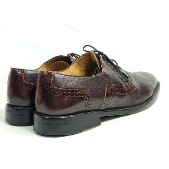 Mezlan Cap Toe Brogue Derby Marque Men's Size 9 Brown Leather Lace Up - Picture 6 of 8